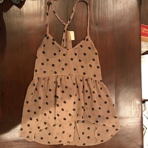 Urban Outfitters sheer baby doll polka dot top